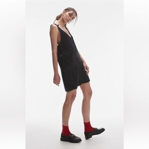 NWT- Black Satin Sleeveless Dress